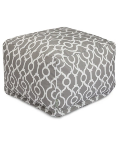 Majestic Home Goods Athens Ottoman Square Pouf 27" X 17" In Gray
