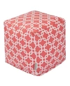 MAJESTIC HOME GOODS LINKS OTTOMAN POUF CUBE WITH REMOVABLE COVER 17" X 17"