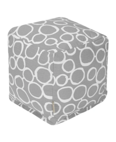 Majestic Home Goods Fusion Ottoman Pouf Cube 17" X 17" In Gray