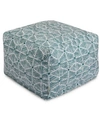 Majestic Home Goods Charlie Ottoman Square Pouf 27" X 17" In Emerald