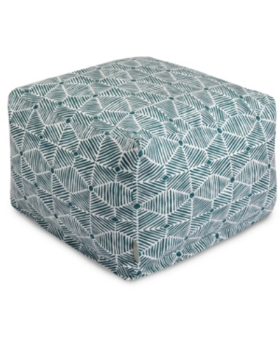 Majestic Home Goods Charlie Ottoman Square Pouf 27" X 17" In Emerald