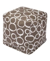 Majestic Home Goods Fusion Ottoman Pouf Cube 17" X 17" In Brown