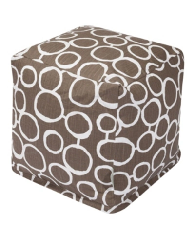 Majestic Home Goods Fusion Ottoman Pouf Cube 17" X 17" In Brown