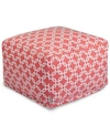 MAJESTIC HOME GOODS LINKS OTTOMAN SQUARE POUF WITH REMOVABLE COVER 27" X 17"