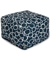 Majestic Home Goods Fusion Ottoman Square Pouf 27" X 17" In Navy