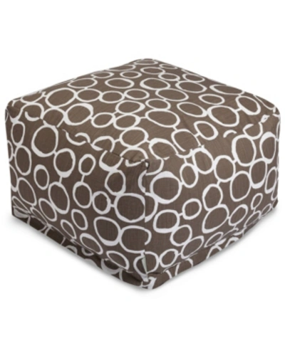 Majestic Home Goods Fusion Ottoman Square Pouf 27" X 17" In Brown