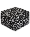 Majestic Home Goods Fusion Ottoman Square Pouf 27" X 17" In Black