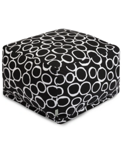 Majestic Home Goods Fusion Ottoman Square Pouf 27" X 17" In Black