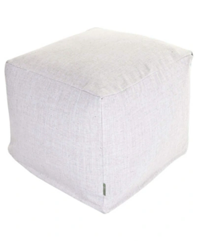 Majestic Home Goods Wales Ottoman Pouf Cube 17" X 17" In Off-white