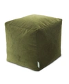 Majestic Home Goods Villa Ottoman Pouf Cube 17" X 17" In Olive
