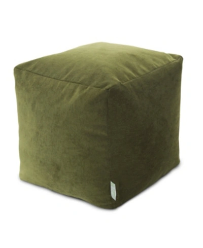 Majestic Home Goods Villa Ottoman Pouf Cube 17" X 17" In Olive