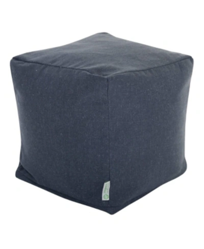 Majestic Home Goods Wales Ottoman Pouf Cube 17" X 17" In Navy