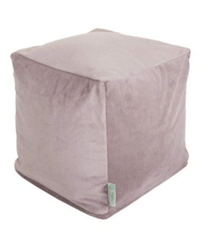 Majestic Home Goods Polyester Ottoman Pouf Cube 17" X 17" In Gray