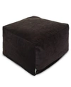 Majestic Home Goods Villa Ottoman Square Pouf 27" X 17" In Dark Brown