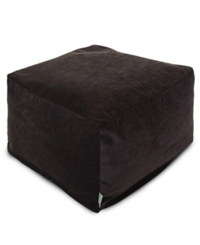 Majestic Home Goods Villa Ottoman Square Pouf 27" X 17" In Dark Brown