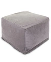 Majestic Home Goods Villa Ottoman Square Pouf 27" X 17" In Taupe