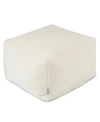 Majestic Home Goods Sherpa Ottoman Square Pouf 27" X 17" In Cream