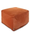 Majestic Home Goods Villa Ottoman Square Pouf 27" X 17" In Orange