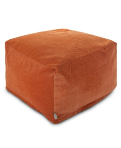 Majestic Home Goods Villa Ottoman Square Pouf 27" X 17" In Orange