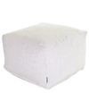 Majestic Home Goods Wales Ottoman Square Pouf 27" X 17" In Off-white