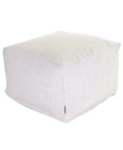 Majestic Home Goods Wales Ottoman Square Pouf 27" X 17" In Off-white