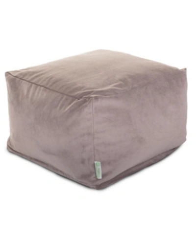 Majestic Home Goods Polyester Ottoman Square Pouf 27" X 17" In Gray