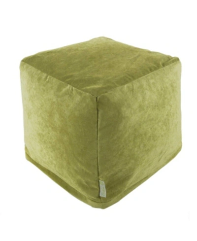Majestic Home Goods Villa Ottoman Pouf Cube 17" X 17" In Green