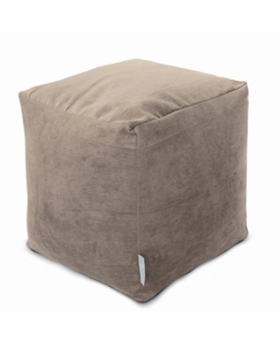 Majestic Home Goods Villa Ottoman Pouf Cube 17" X 17" In Camel