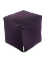 Majestic Home Goods Villa Ottoman Pouf Cube 17" X 17" In Dark Purpl