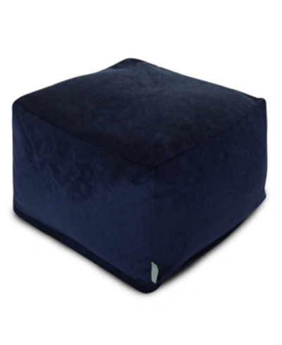 Majestic Home Goods Villa Ottoman Square Pouf 27" X 17" In Navy