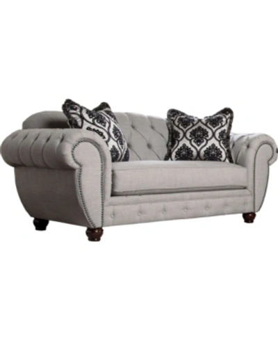 Furniture Of America Vaeda Upholstered Love Seat In Gray