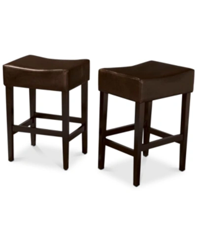 Noble House Dawken Backless Bar Stool (set Of 2) In Brown