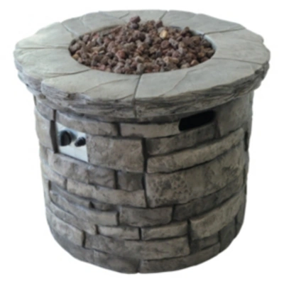 Noble House Angeles Outdoor Circular Fire Pit In Grey
