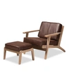 Furniture Sigrid Mid-century Modern Armchair And Ottoman Set In Brown