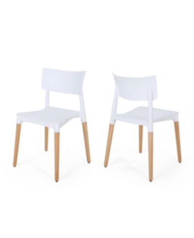 Noble House Margaretta Dining Chairs, Set Of 2 In White