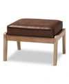Shop Furniture Sigrid Mid-century Modern Upholstered Ottoman In Brown