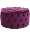 Noble House Owain Round Ottoman In Fuchsia