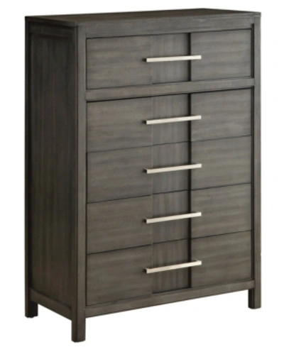 Furniture Of America Felspar 5-drawer Chest In Slate