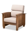 Furniture Charlotte Modern Classic Mission Style Upholstered 1 Seater Lounge Chair In Taupe