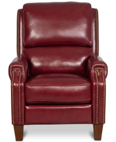 Furniture Arianlee Leather Push Back Recliner In Springfield Red