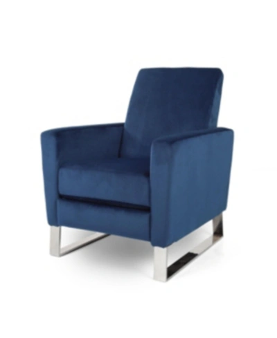 Noble House Brightwood Recliner In Dark Blue
