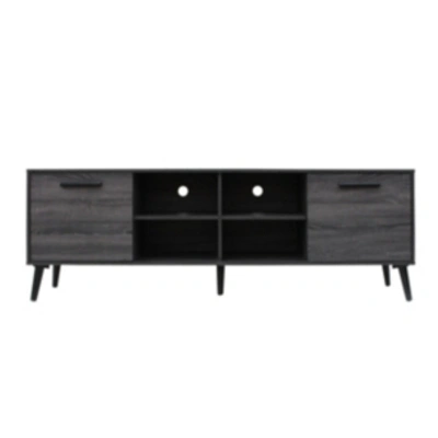 Noble House Dontae Mid Century Modern Tv Stand In Grey