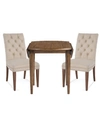 FURNITURE LILAH DINING FURNITURE, 3-PC. SET (TABLE & 2 UPHOLSTERED BACK PARSONS CHAIRS)