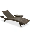 Noble House Monterey Outdoor Chaise Lounge And Table Set In Brown