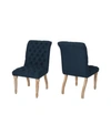 Noble House Fieldmaple Dining Chairs, Set Of 2 In Dark Blue