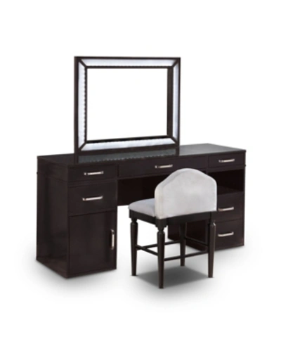 Furniture Of America Carzen Obsidian 3-piece Vanity Set In Dark Gray