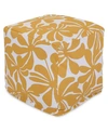 Majestic Home Goods Pentation Ottoman Pouf Cube 17" X 17" In Yellow