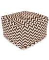 Majestic Home Goods Chevron Ottoman Square Pouf With Removable Cover 27" X 17" In Dark Brown