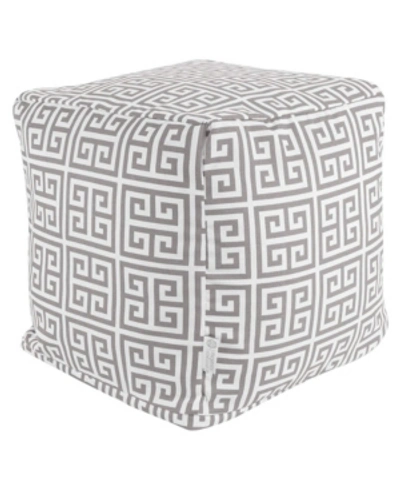 Majestic Home Goods Towers Ottoman Pouf Cube 17" X 17" In Gray