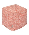 Majestic Home Goods Charlie Ottoman Pouf Cube 17" X 17" In Coral